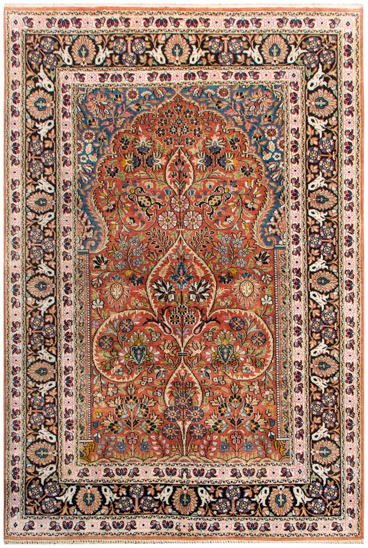 Kashmiri Silk Qum ( 5'8 x 3'11 feet)