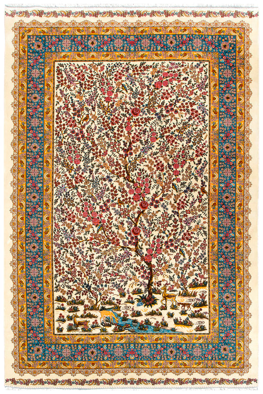 Persian Kum Silk Rug ( Machine Made )  (5'8 x 3'9 feet)