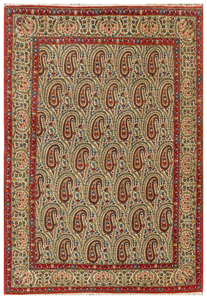 Sinah Qum Handmade rug (6'8 x 4'7 feet)